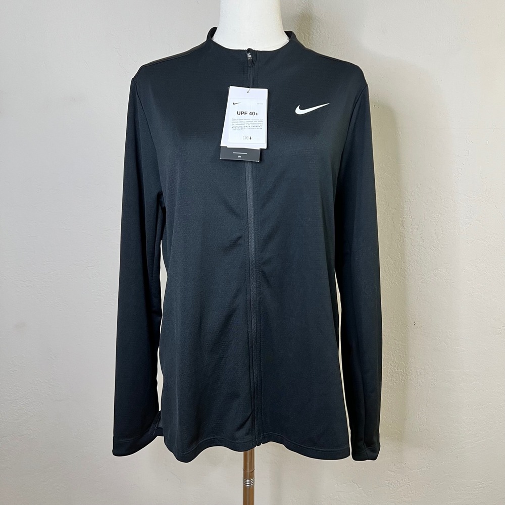 Nike Jacket Full Zip Golf Womens Size M Black Dri-FIT UPF 40+ NEW DX1489-010